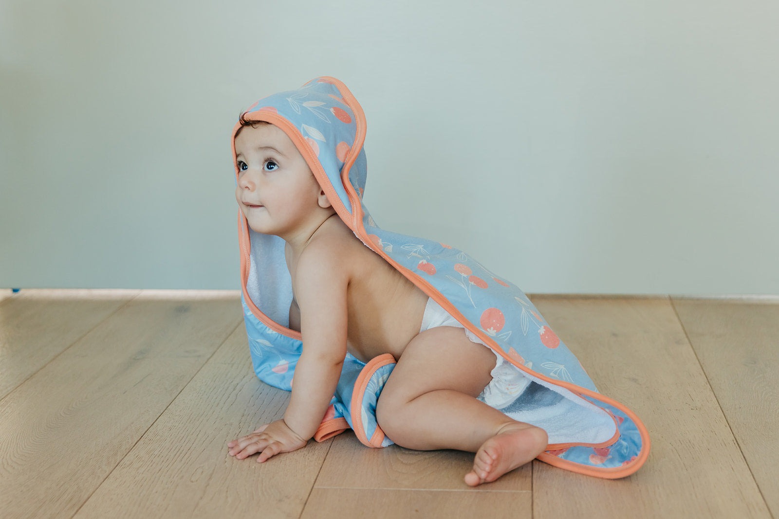 Premium Baby Knit Hooded Towel - Clementine