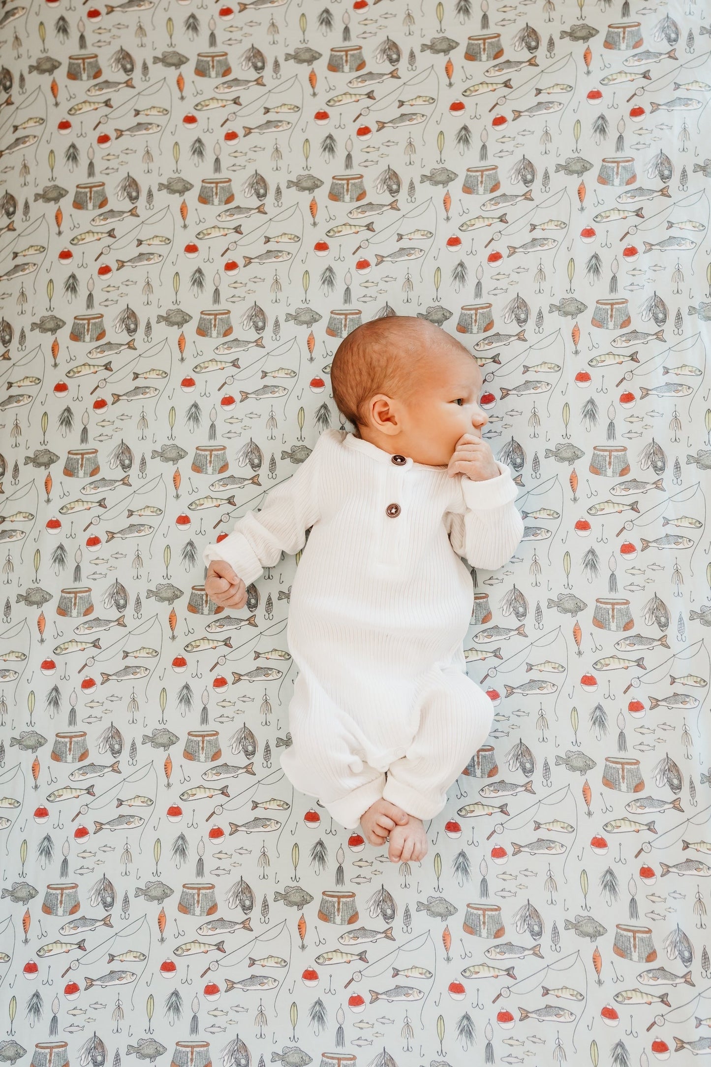 Premium Knit Fitted Crib Sheet - Trout