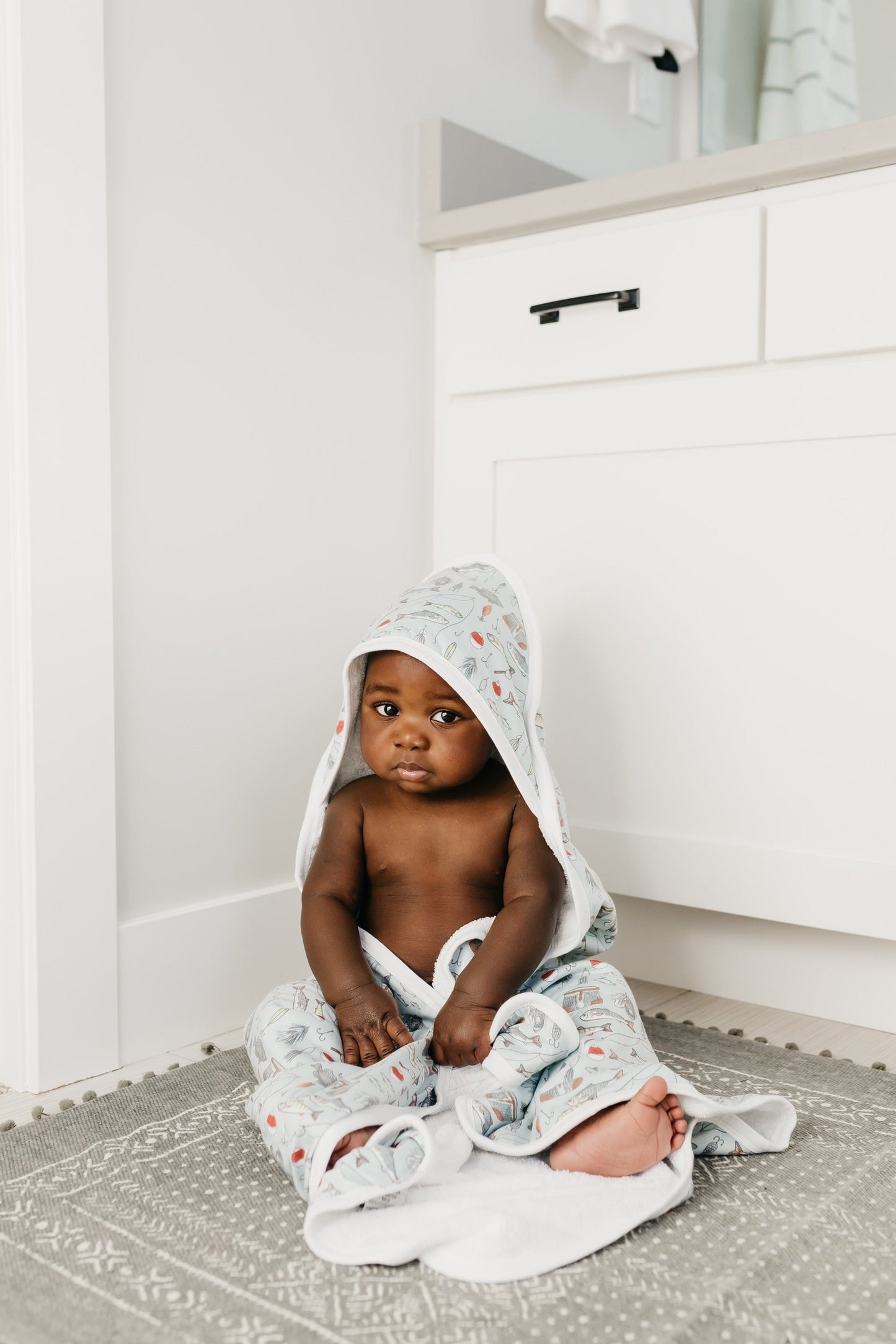 Premium Baby Knit Hooded Towel - Trout