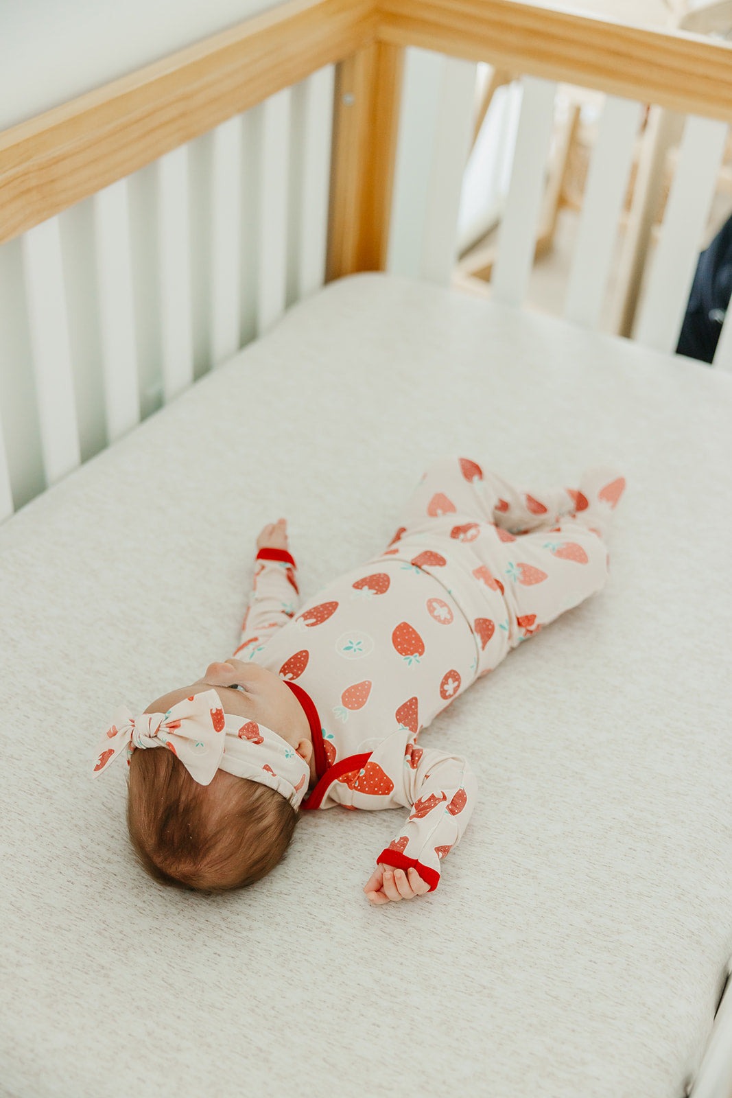 Footed Baby Pants - Strawberry