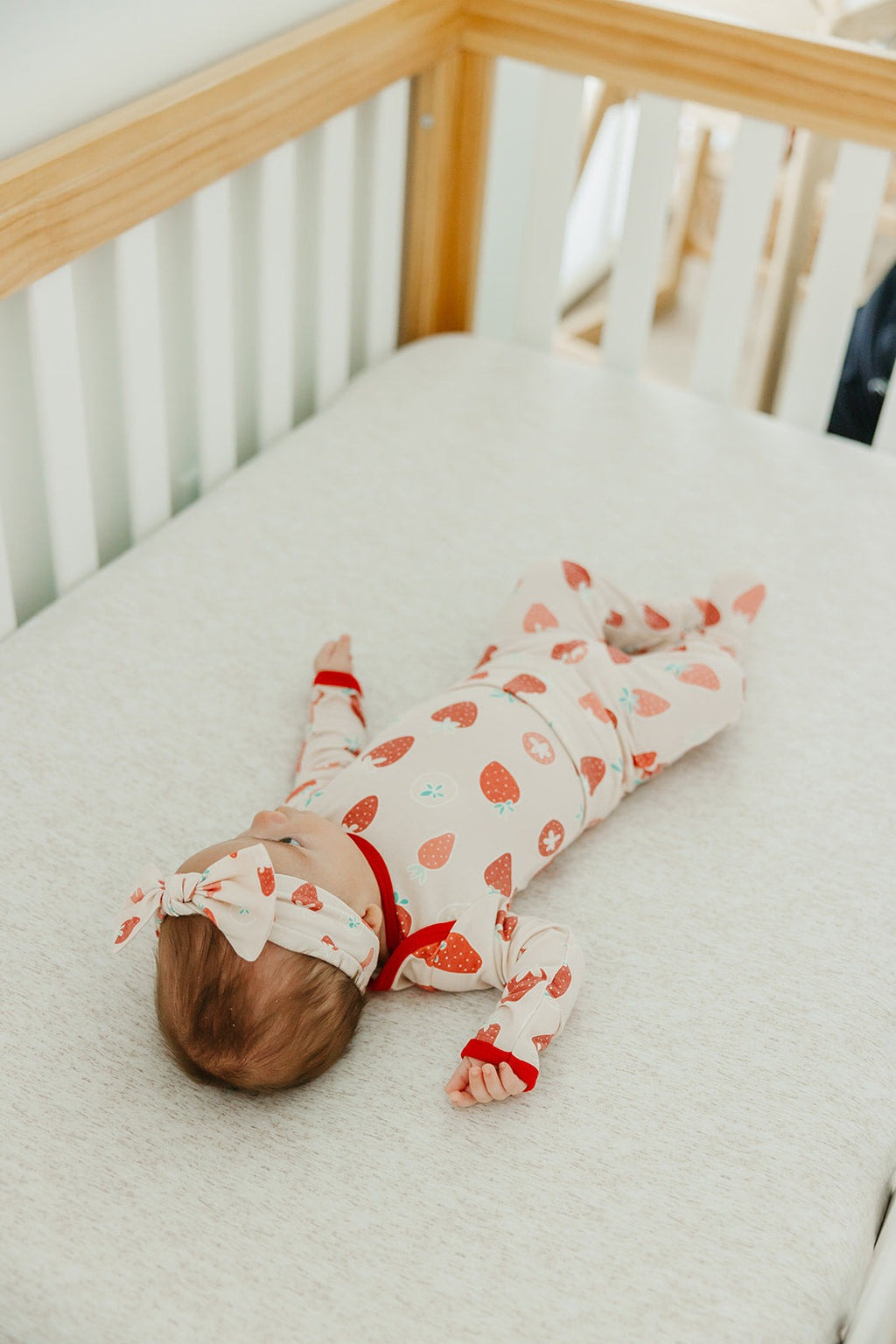 Footed Baby Pants - Strawberry