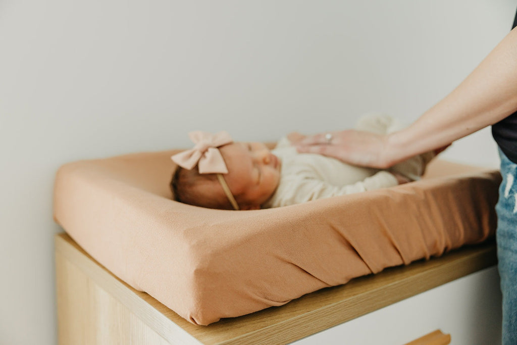 Premium Knit Diaper Changing Pad Cover - Pecan