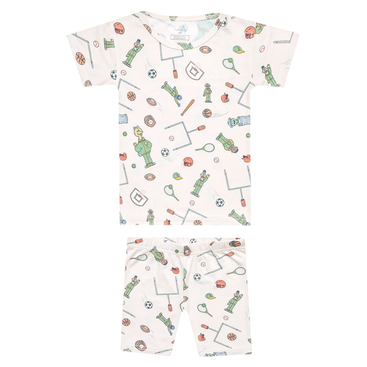 2pc Short Sleeve Pajama Set - Sesame Street Varsity Friends