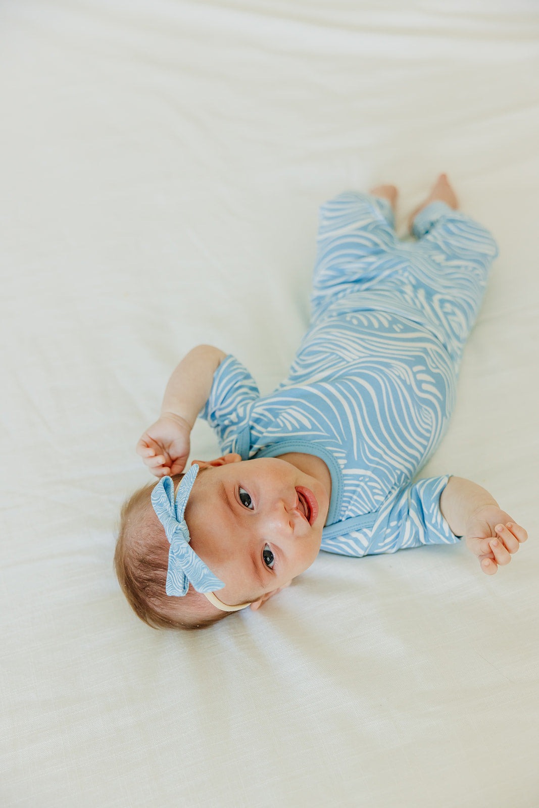 Ribbon Baby Bow - Surf