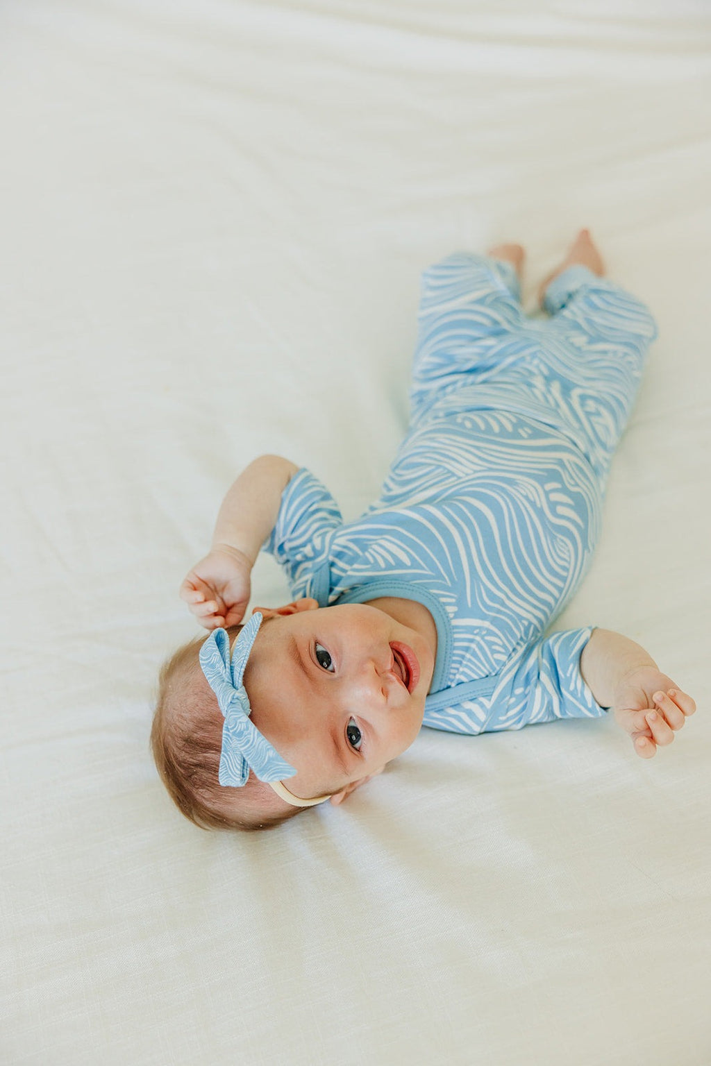 Ribbon Baby Bow - Surf