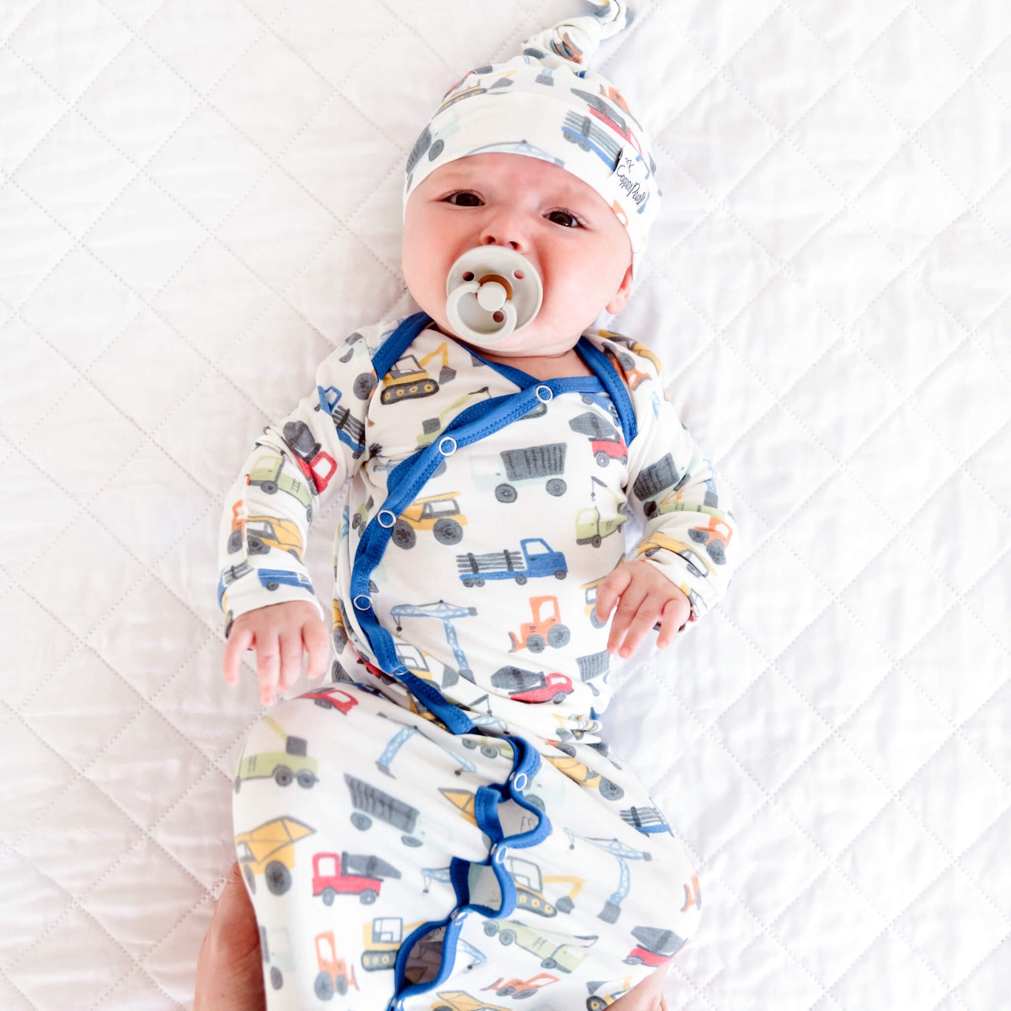 Newborn Knotted Gown - Diesel
