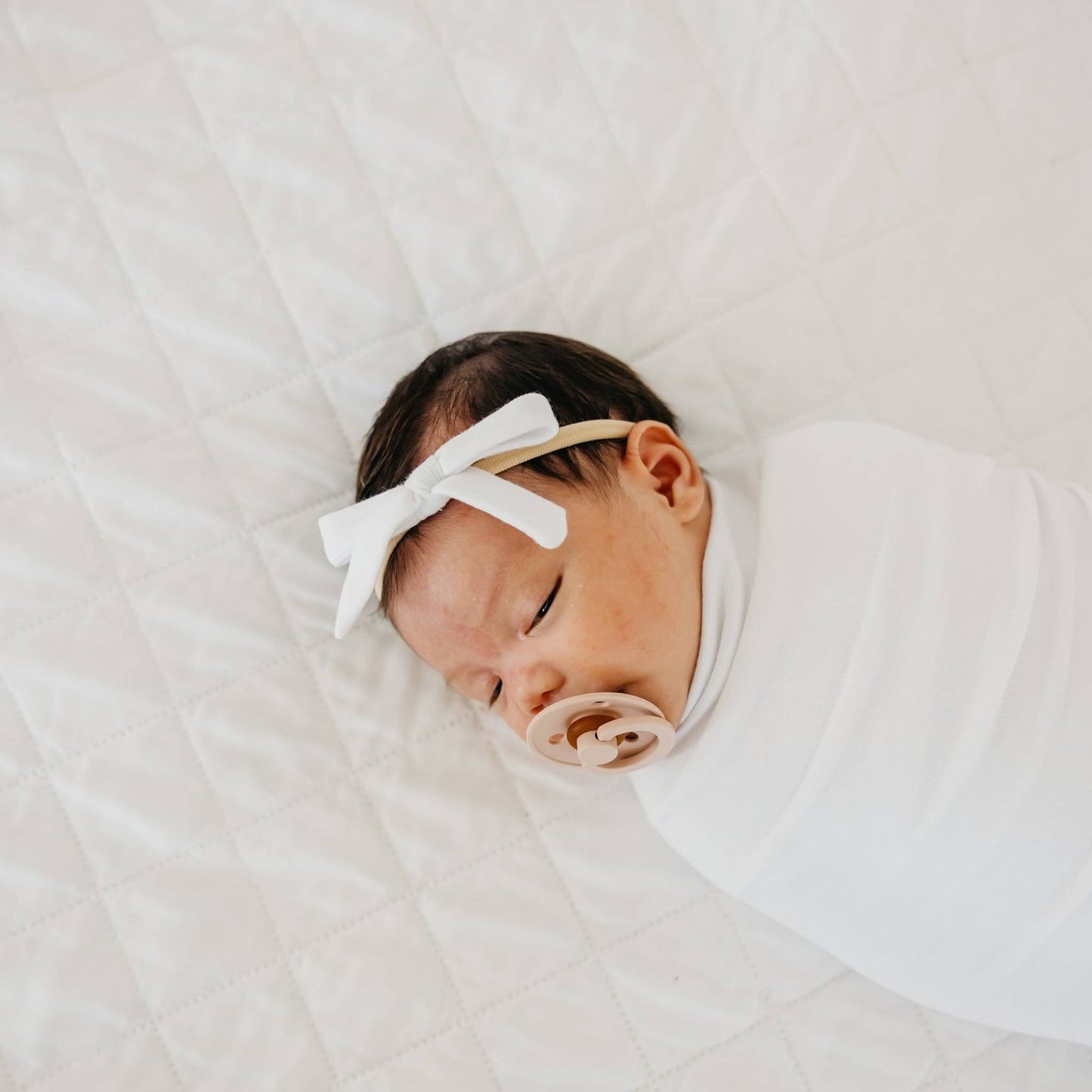 Ribbon Baby Bow - Dove