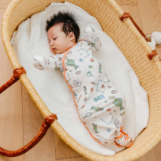 Newborn Knotted Gown - Sesame Street Varsity Friends