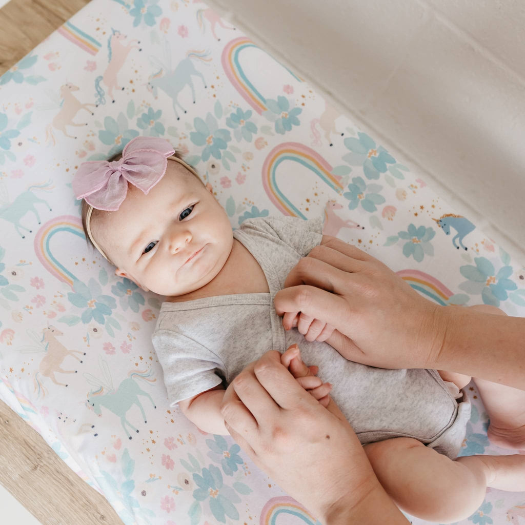 Premium Knit Diaper Changing Pad Cover - Whimsy
