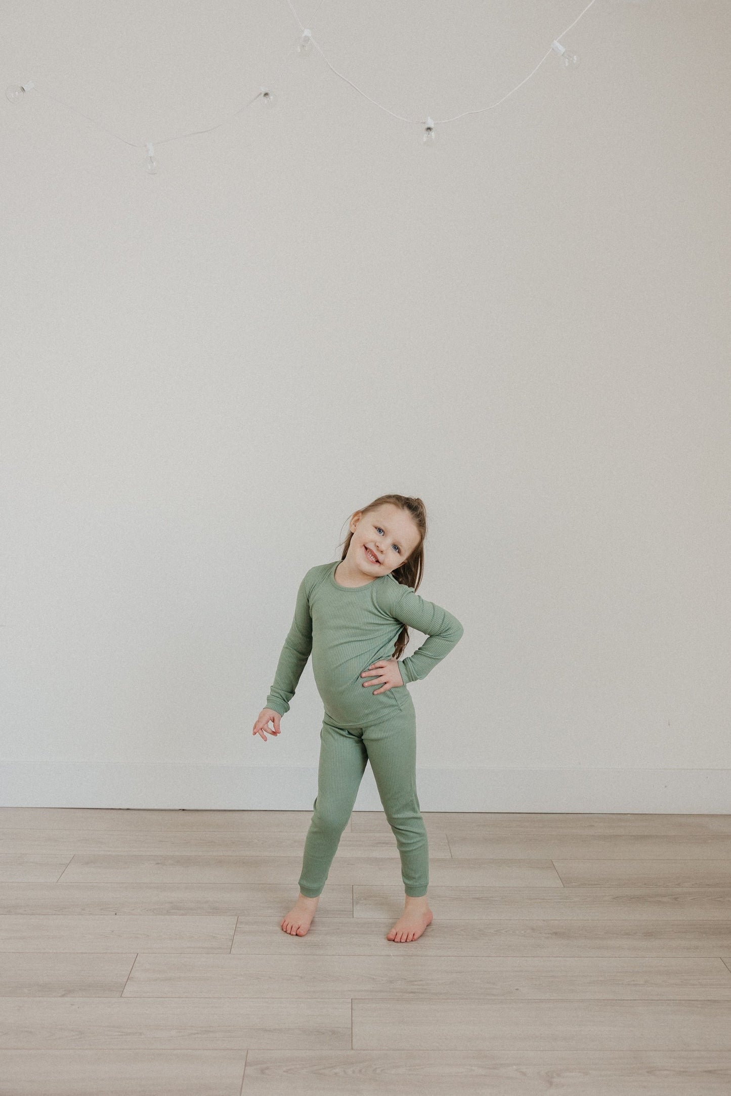 2pc Rib Knit Long Sleeve Pajama Set - Clover