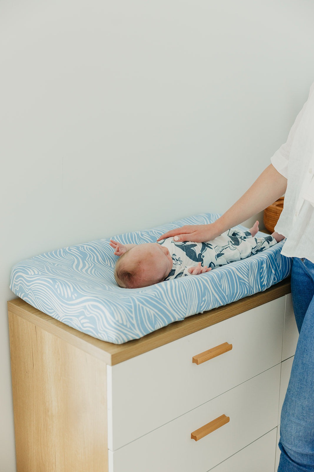 Premium Knit Diaper Changing Pad Cover - Surf