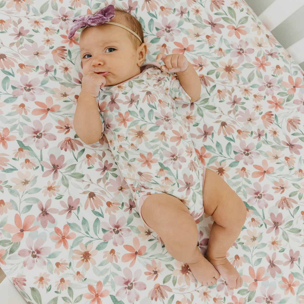 Premium Knit Fitted Crib Sheet - Natalie