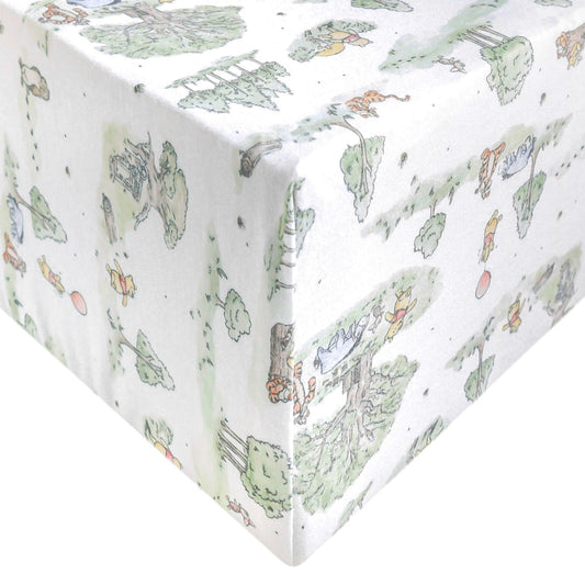 Premium Knit Fitted Crib Sheet - Hundred Acre Wood