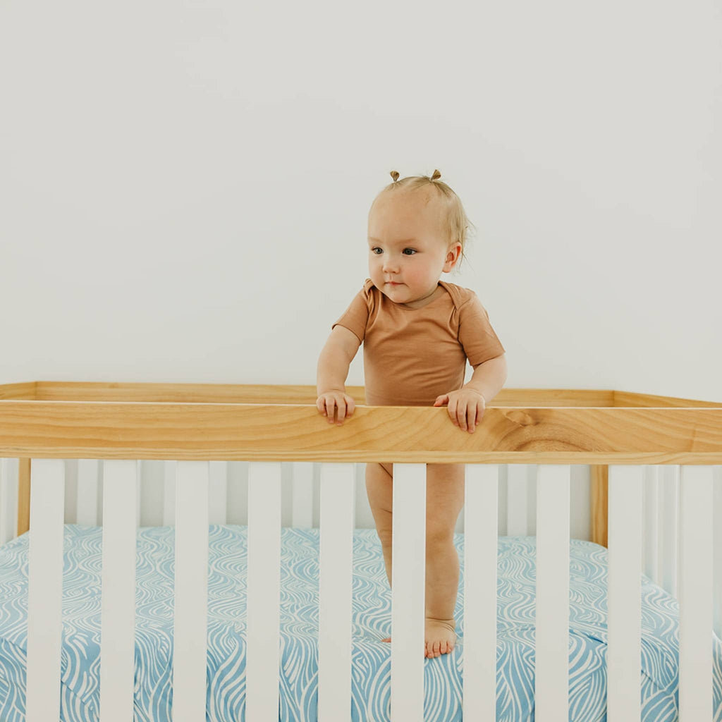 Premium Knit Fitted Crib Sheet - Surf