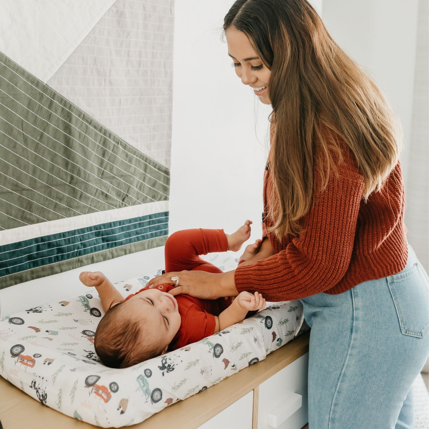 Premium Knit Diaper Changing Pad Cover - Jo