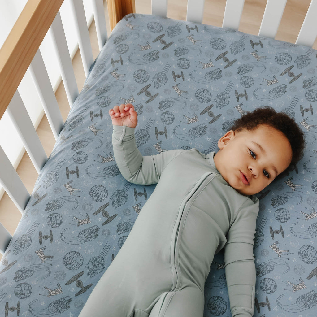 Premium Knit Fitted Crib Sheet - Starships