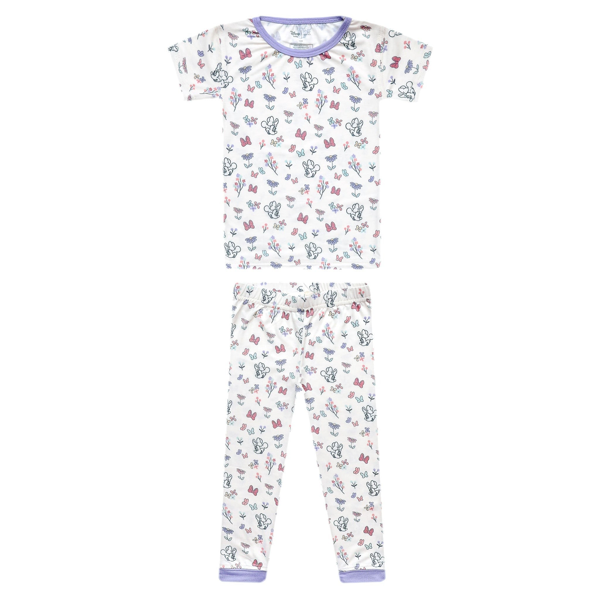2pc Short Sleeve Pajamas with Pants - Minnie Mouse's Bowquet