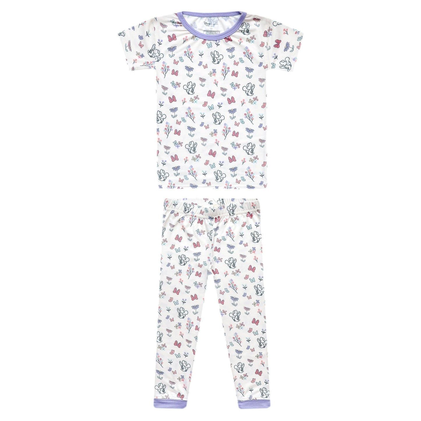 2pc Short Sleeve Pajamas with Pants - Minnie Mouse's Bowquet