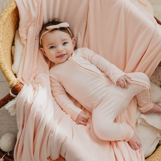 Convertible Zip-Up Footie Pajama - Blush