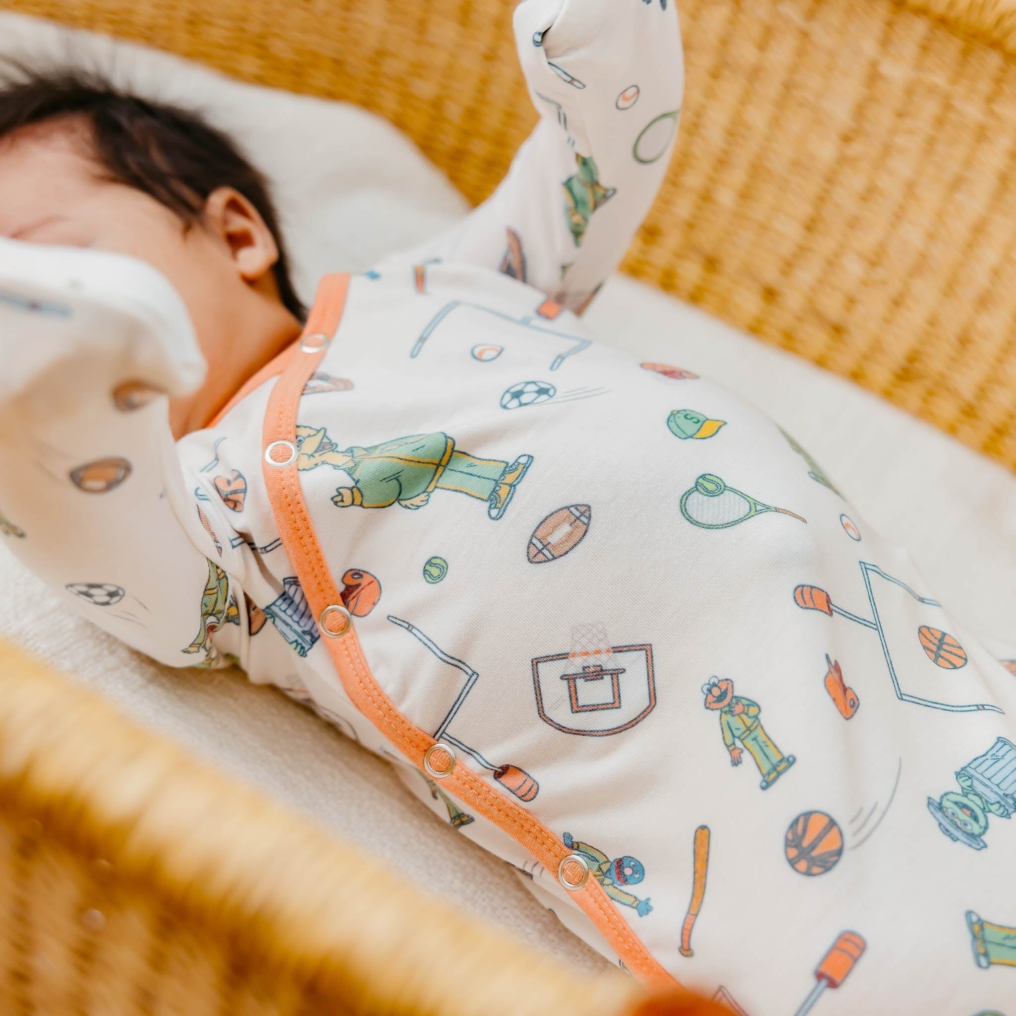 Newborn Knotted Gown - Sesame Street Varsity Friends