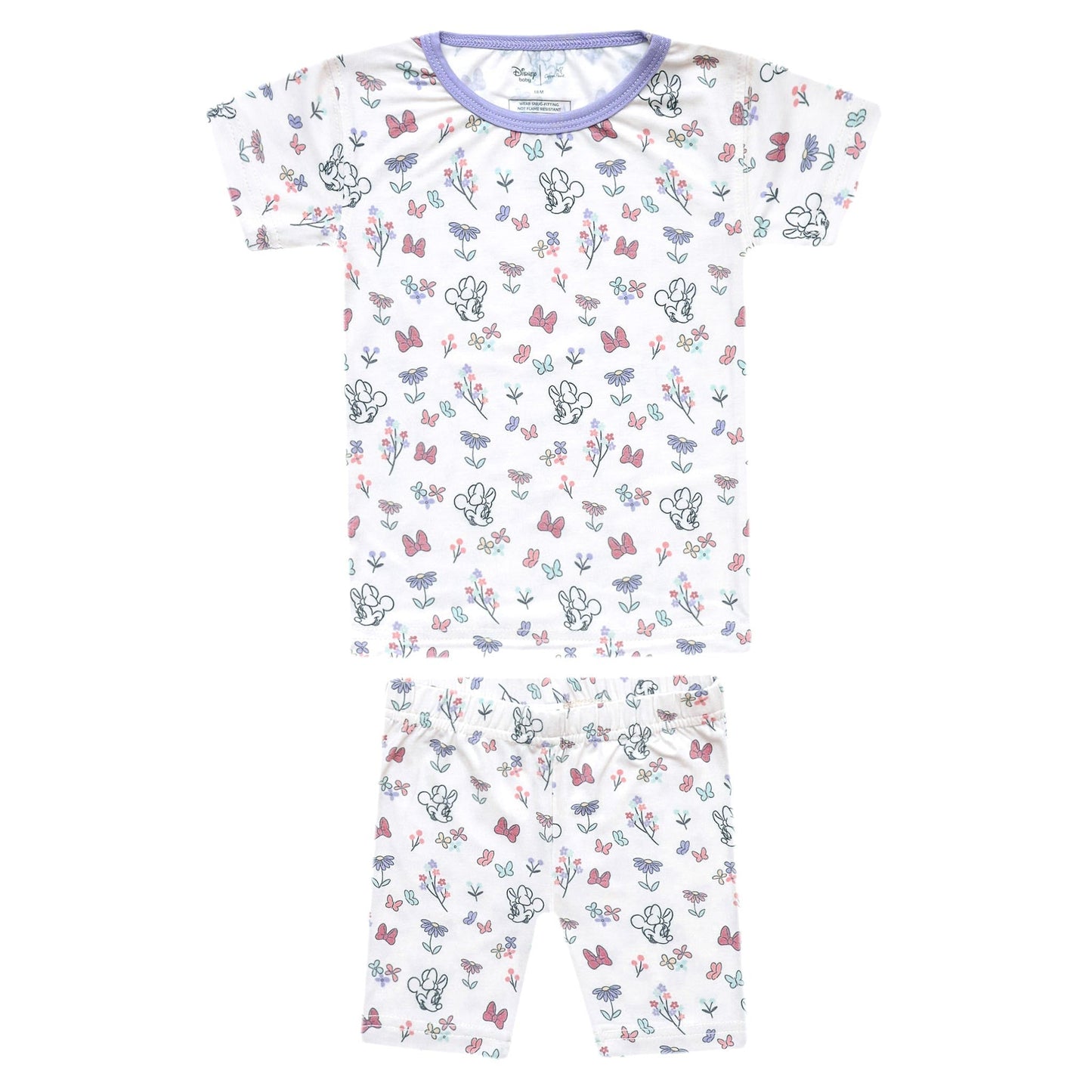 2pc Short Sleeve Pajama Set - Minnie Mouse's Bowquet