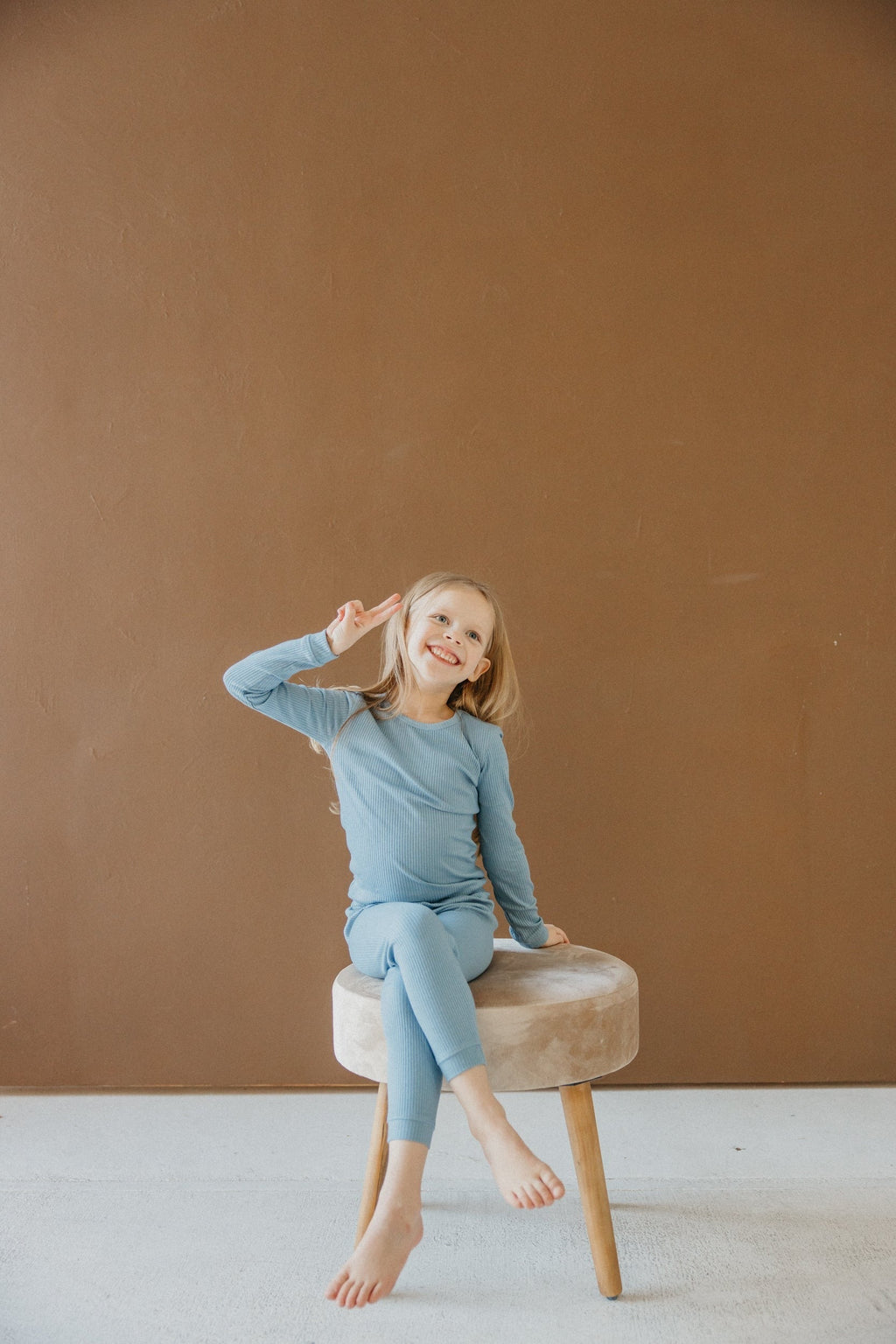 2pc Rib Knit Long Sleeve Pajama Set - Atlantic