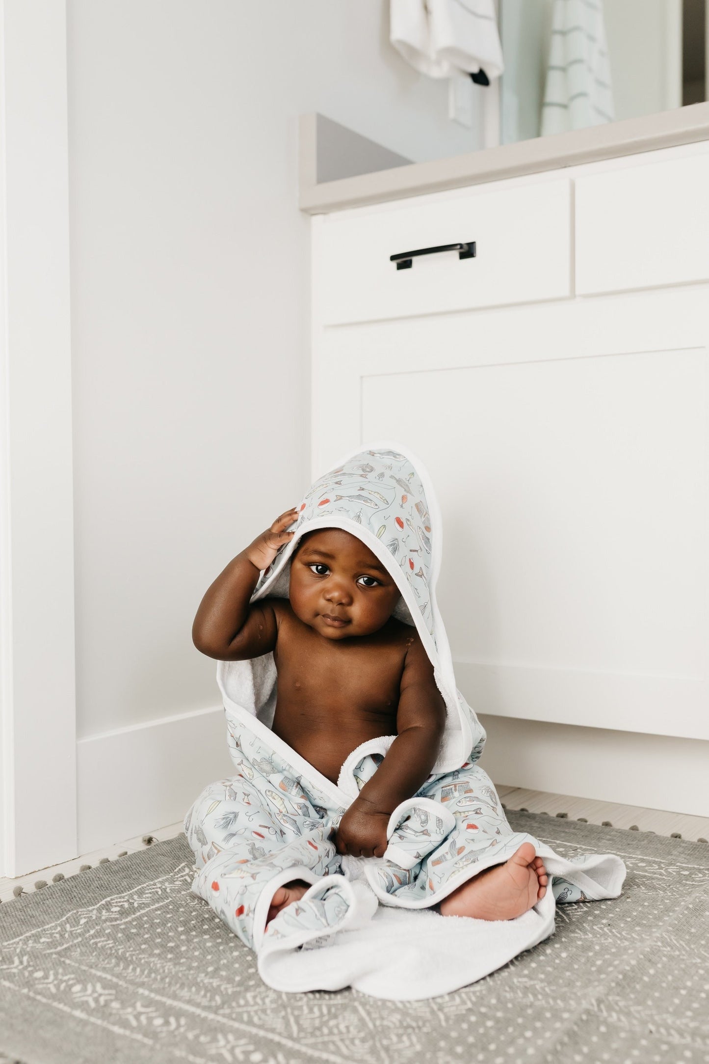 Premium Baby Knit Hooded Towel - Trout