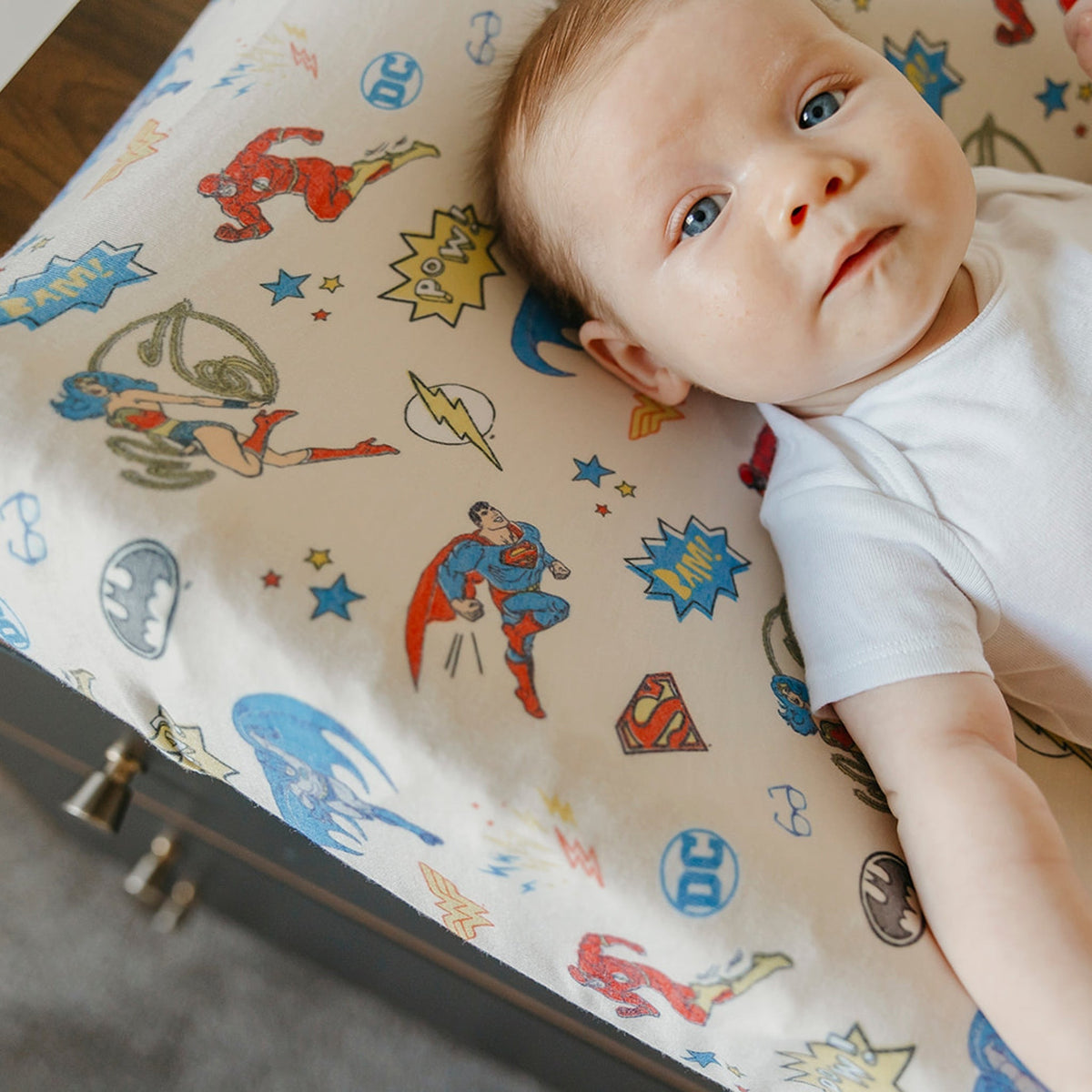 Premium Knit Diaper Changing Pad Cover - Justice League