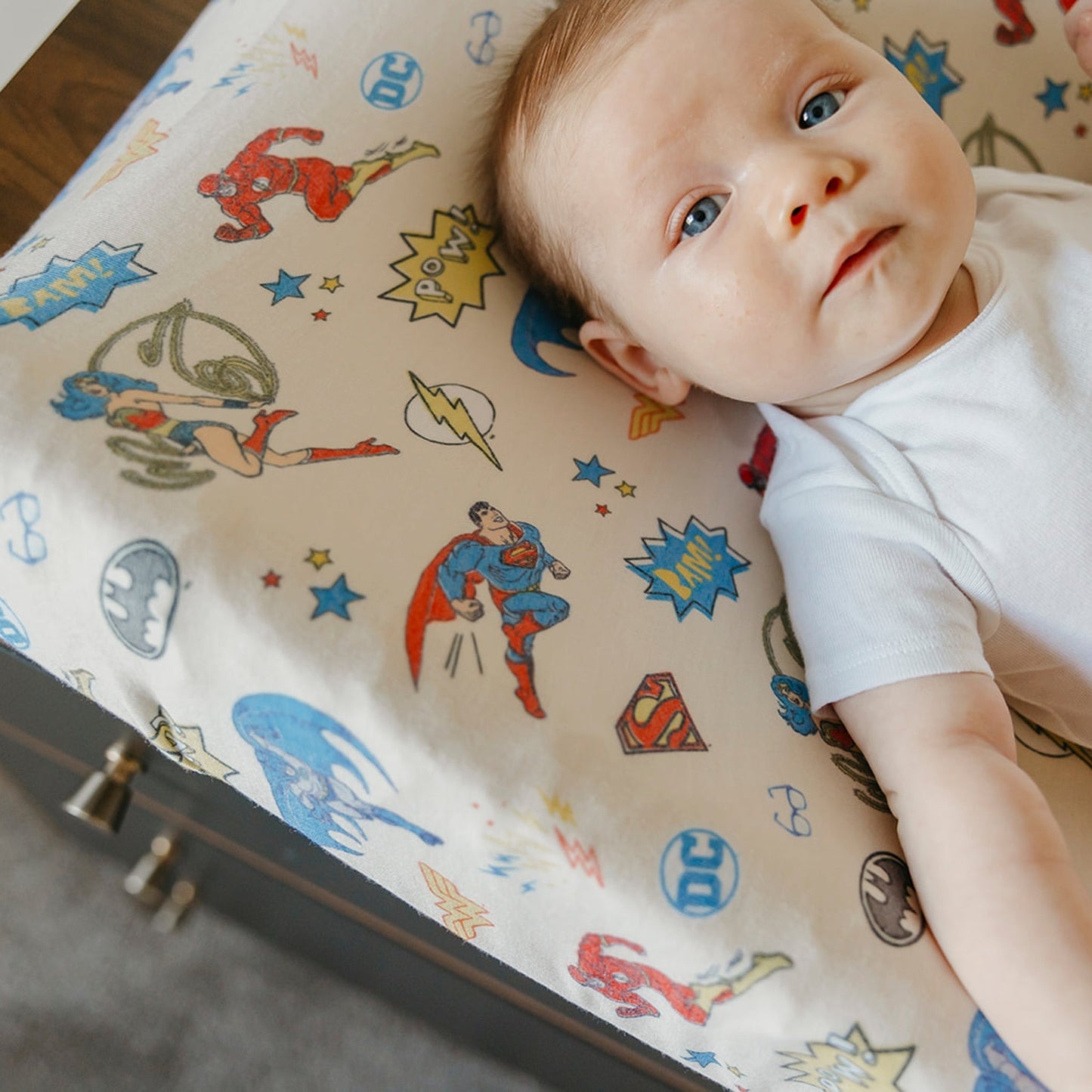 Premium Knit Diaper Changing Pad Cover - Justice League