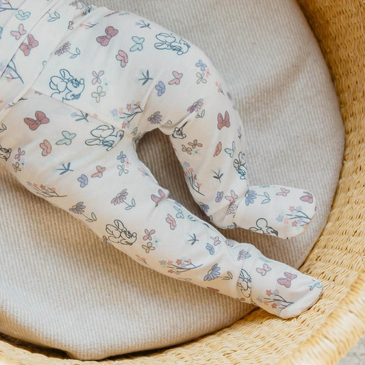 Footed Baby Pants - Minnie Mouse's Bowquet