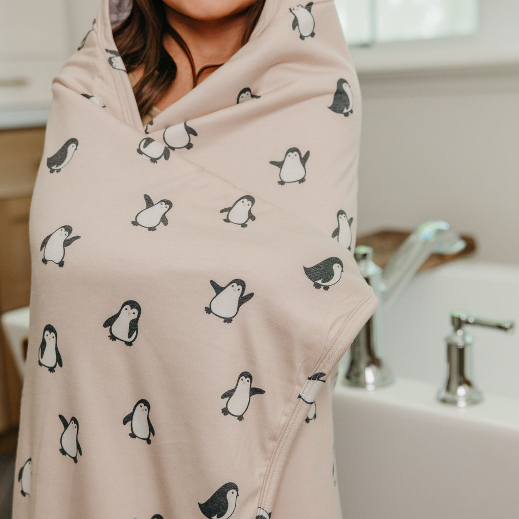 Premium Big Kid Hooded Towel - Penguins