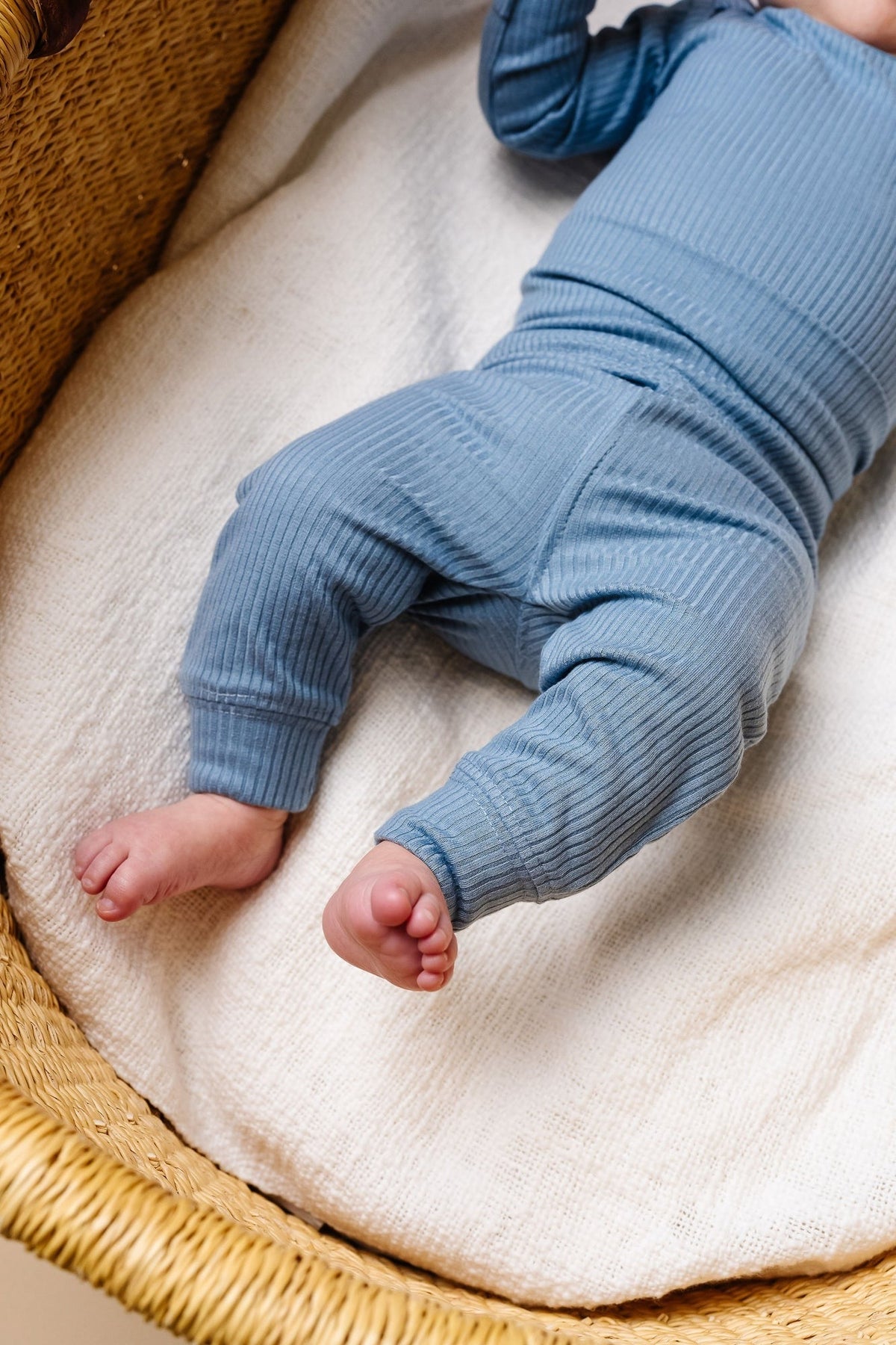 Rib Knit Baby Pants - Atlantic