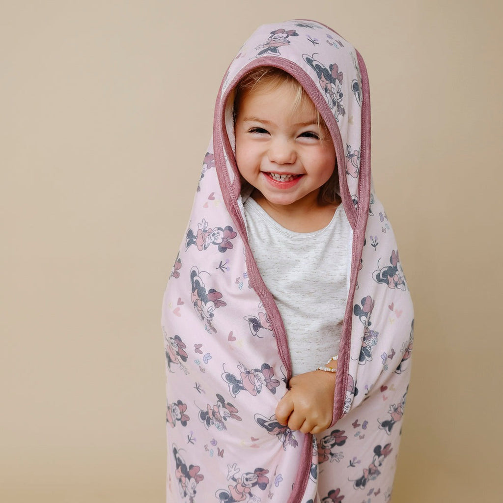 Premium Baby Knit Hooded Towel - Minnie Mouse