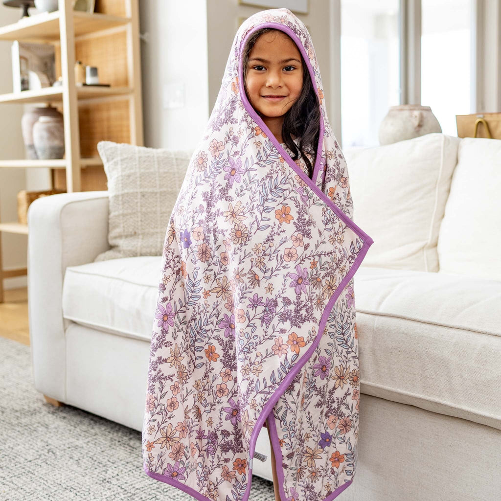 Premium Big Kid Hooded Towel - Flora