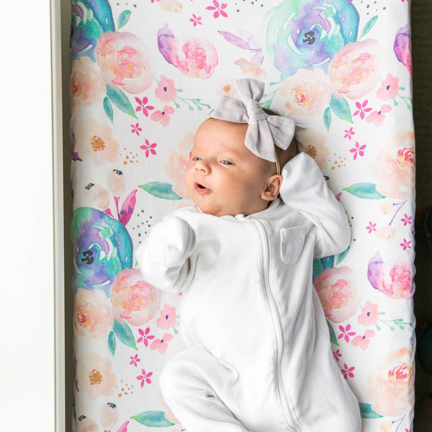 Premium Knit Diaper Changing Pad Cover - Bloom