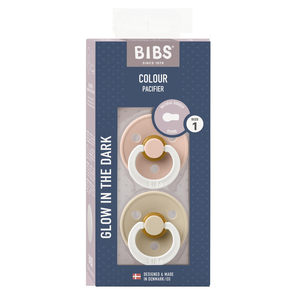 BIBS Colour 2 PACK Latex Blush GLOW/Vanilla GLOW