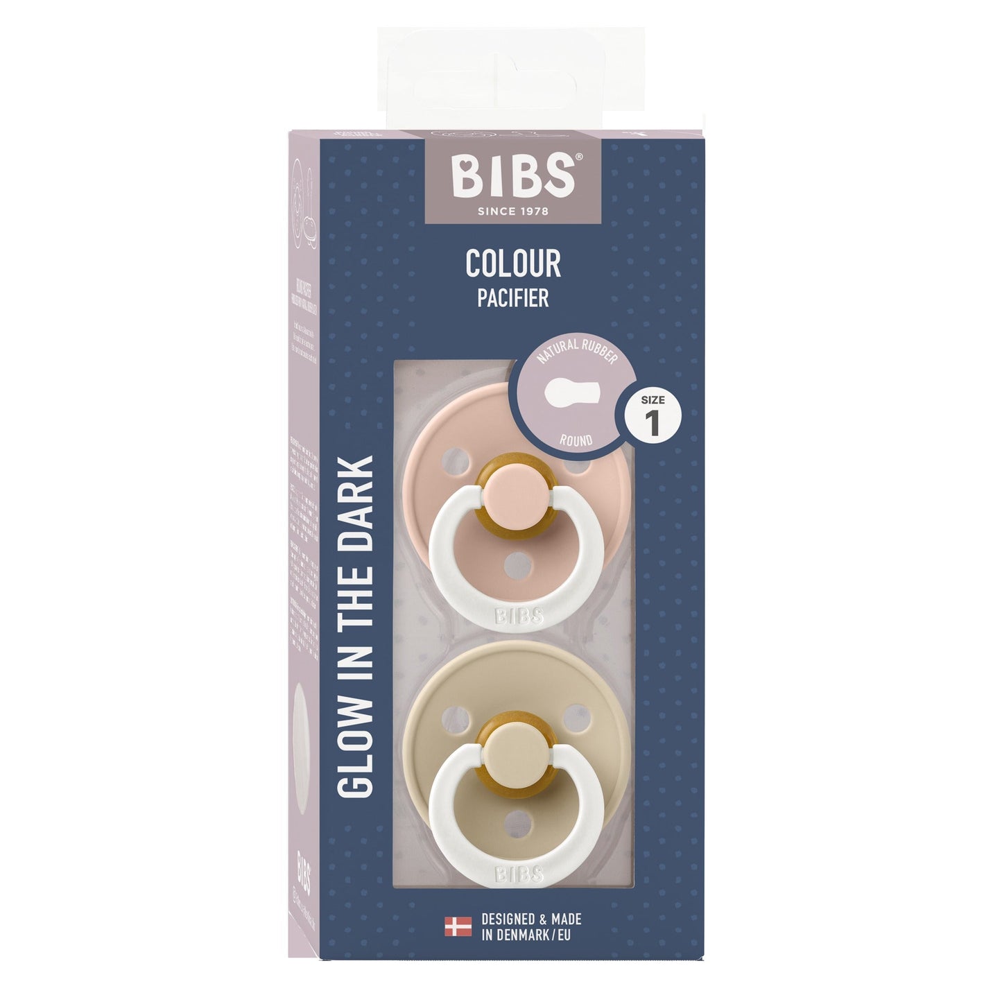 BIBS Colour 2 PACK Latex Blush GLOW/Vanilla GLOW