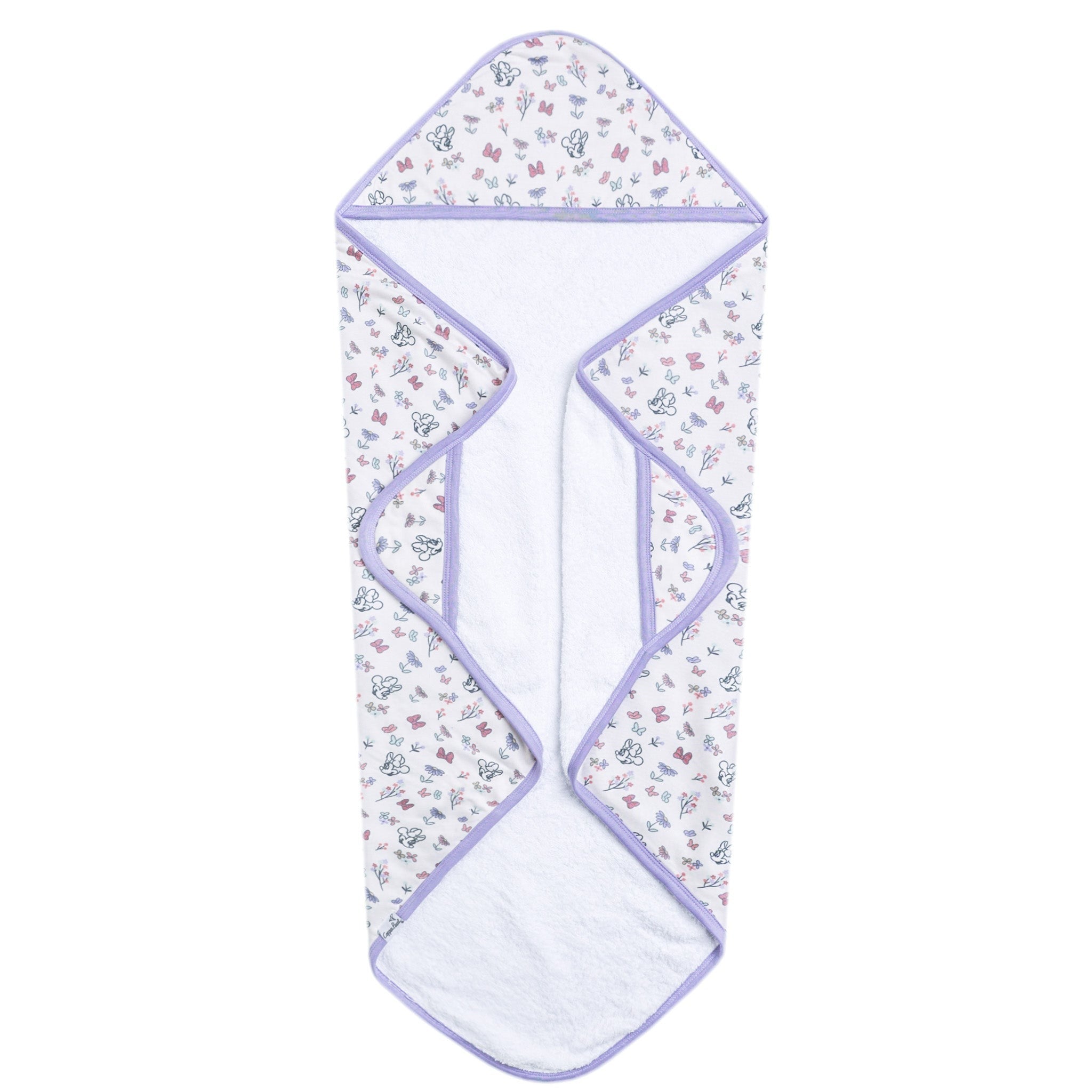 Premium Baby Knit Hooded Towel - Minnie Mouse's Bowquet