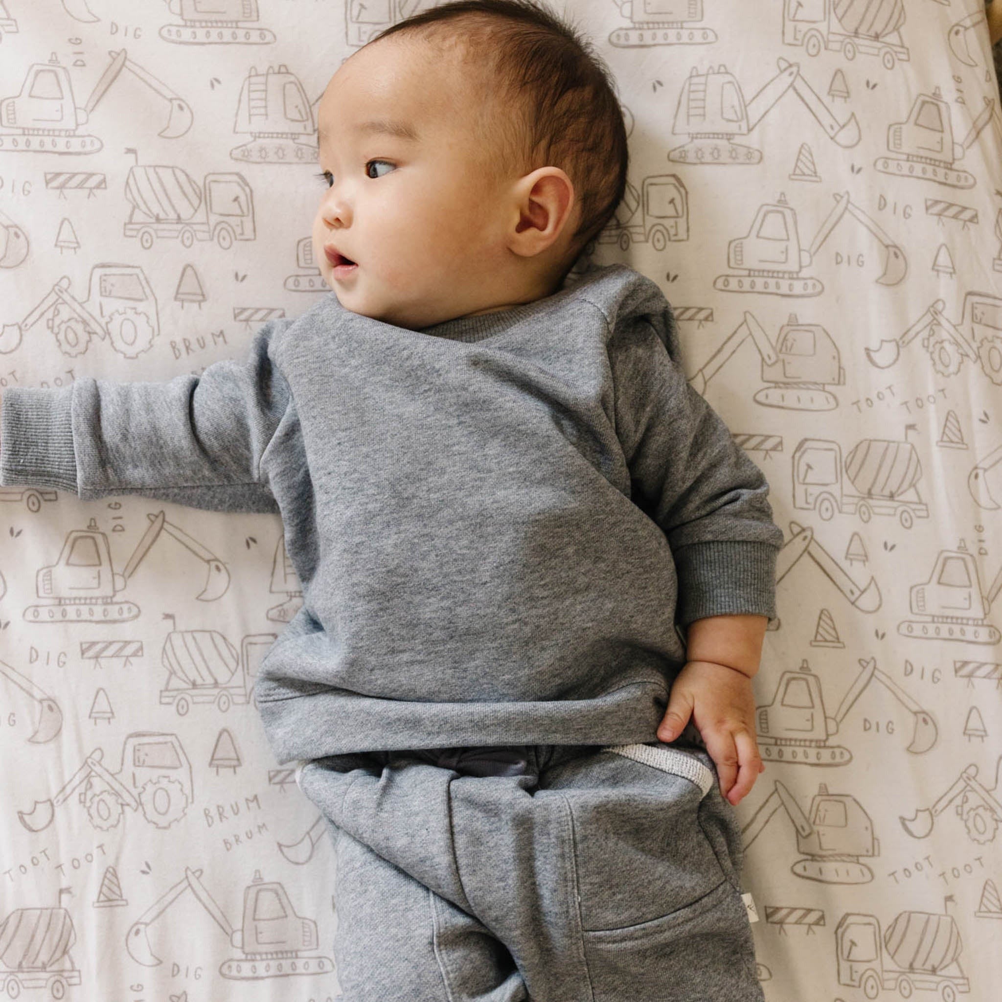 Premium Knit Fitted Crib Sheet - Gage