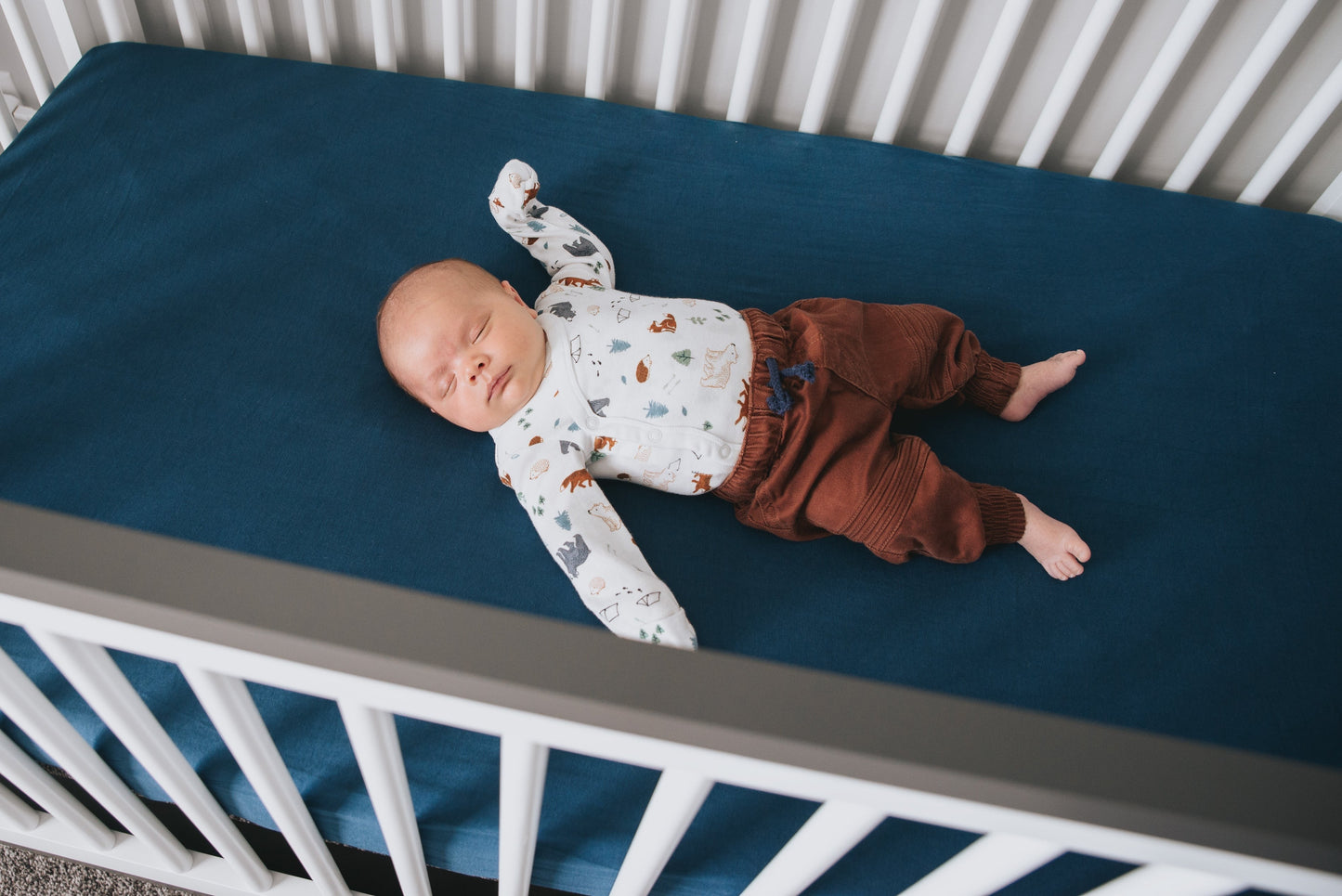 Premium Knit Fitted Crib Sheet - River