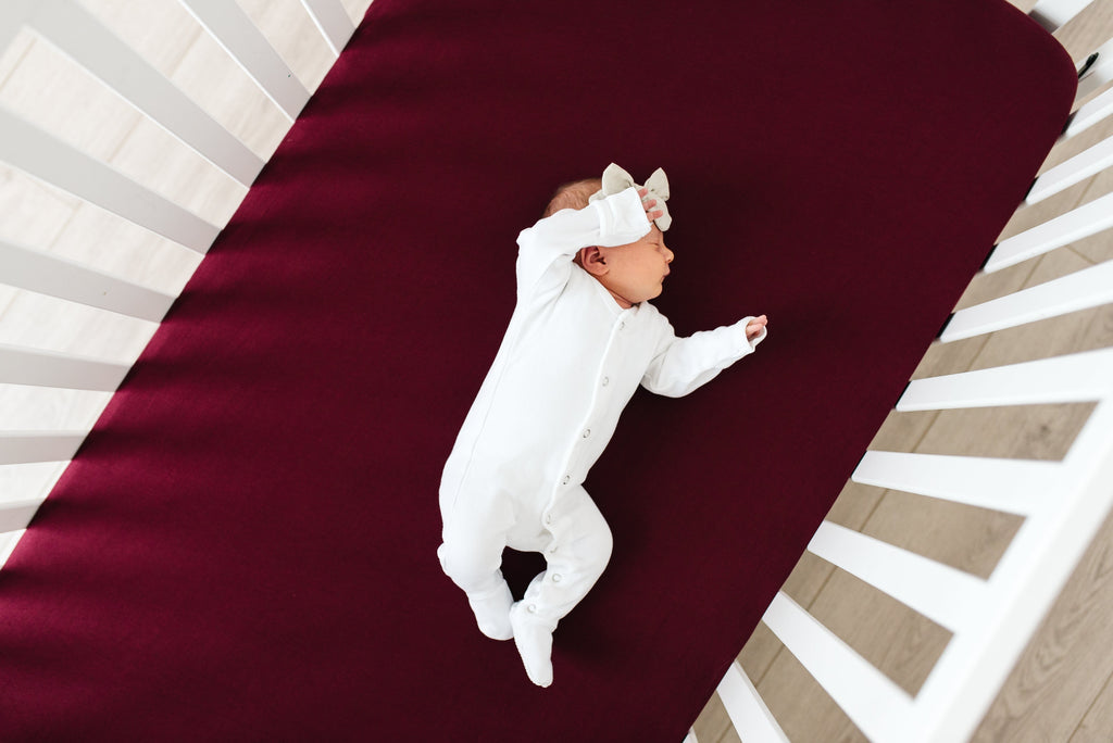 Premium Knit Fitted Crib Sheet - Ruby