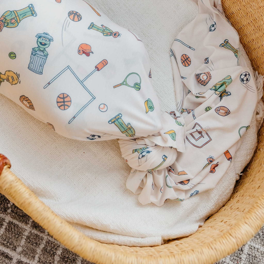 Knit Swaddle Blanket - Sesame Street Varsity Friends