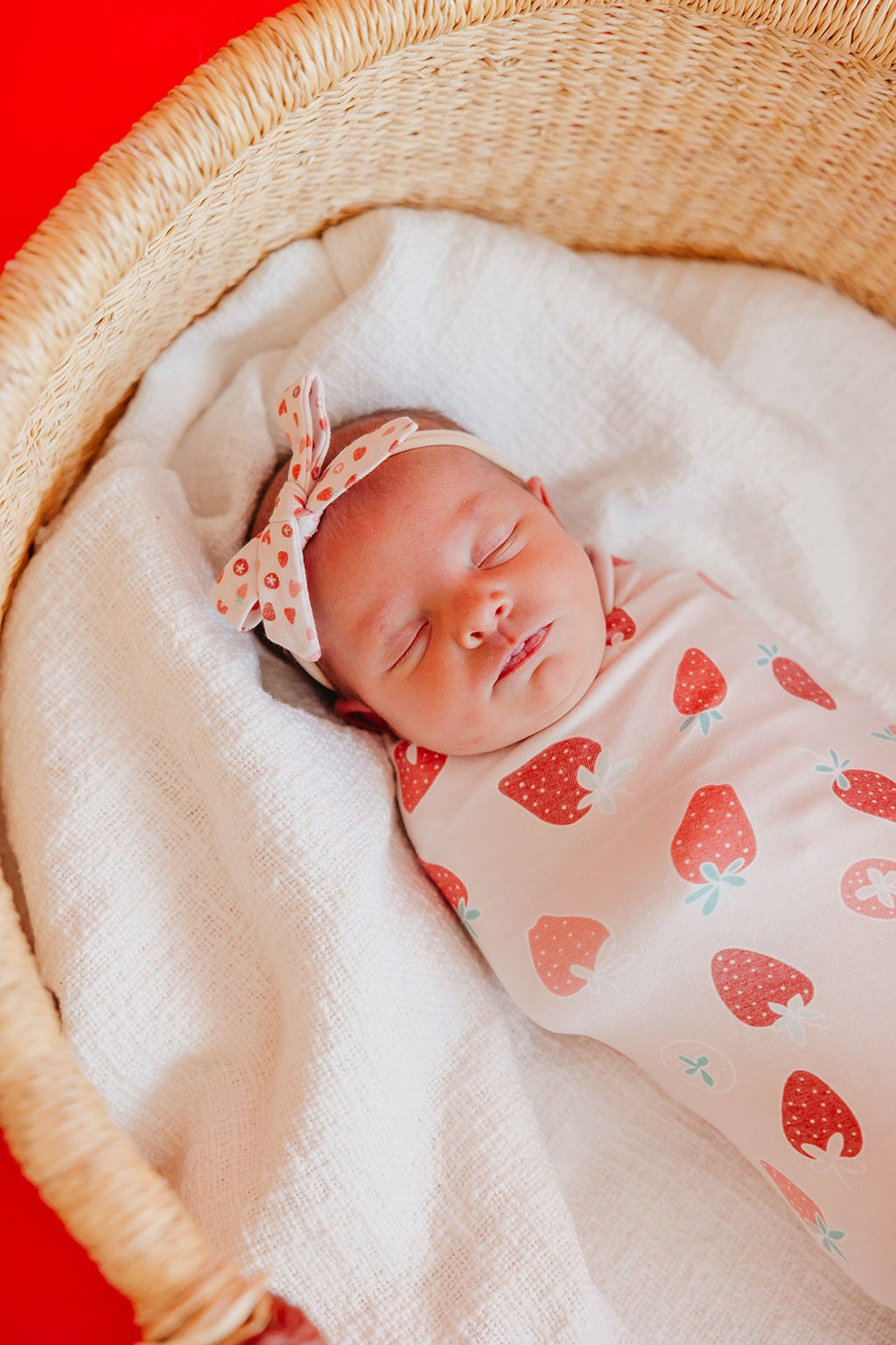Ribbon Baby Bow - Strawberry