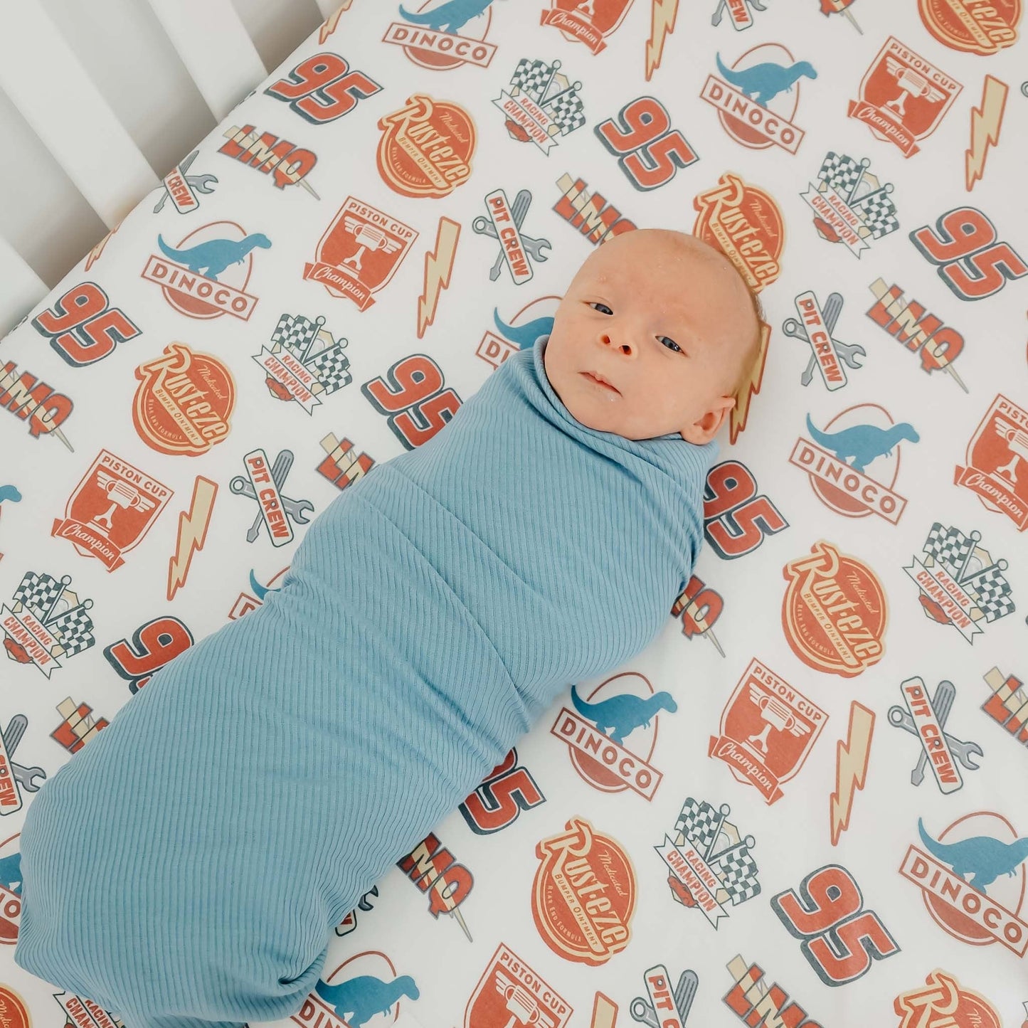 Premium Knit Fitted Crib Sheet - Disney Pixar Bumper Stickers
