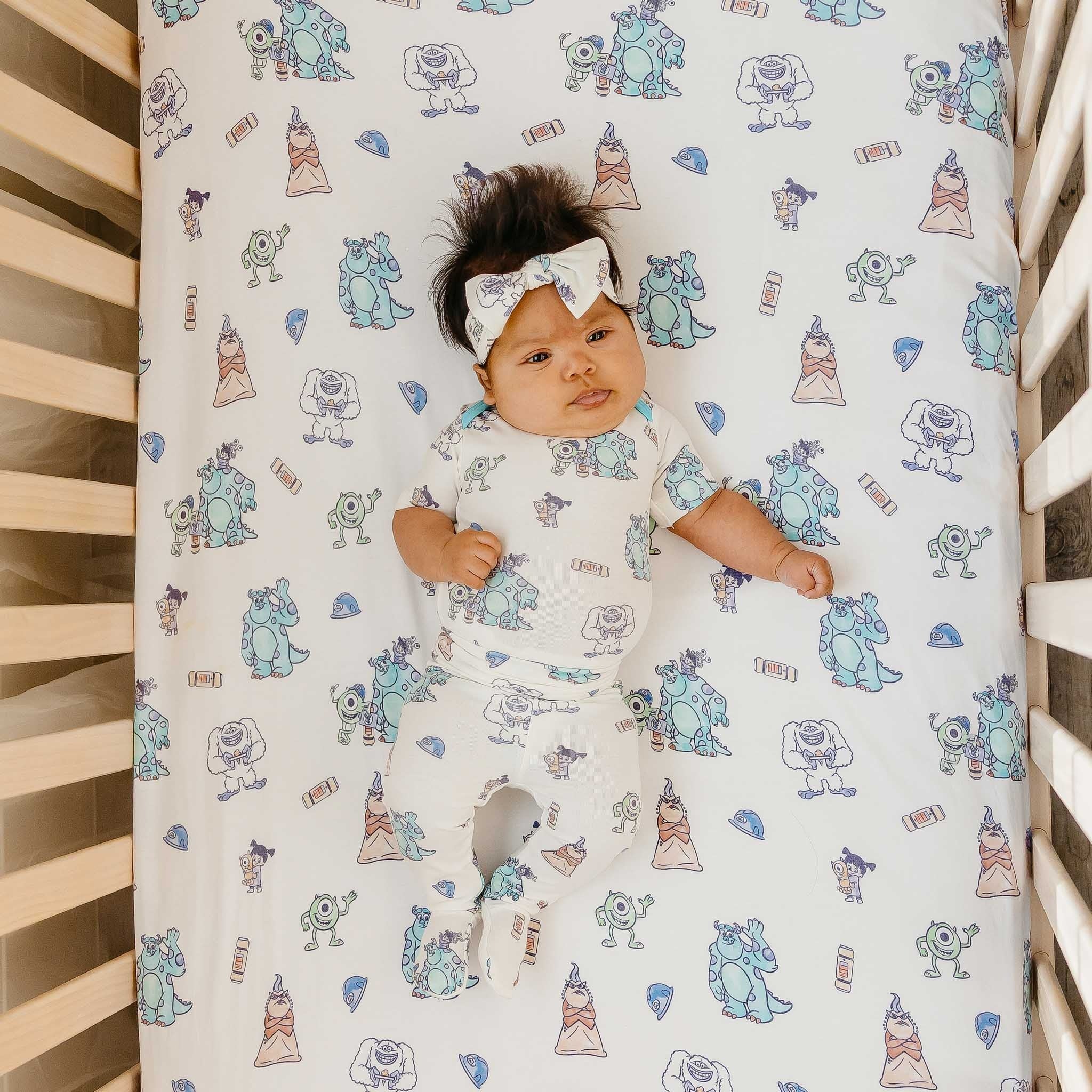 Premium Knit Fitted Crib Sheet - Monsters, Inc. Friends