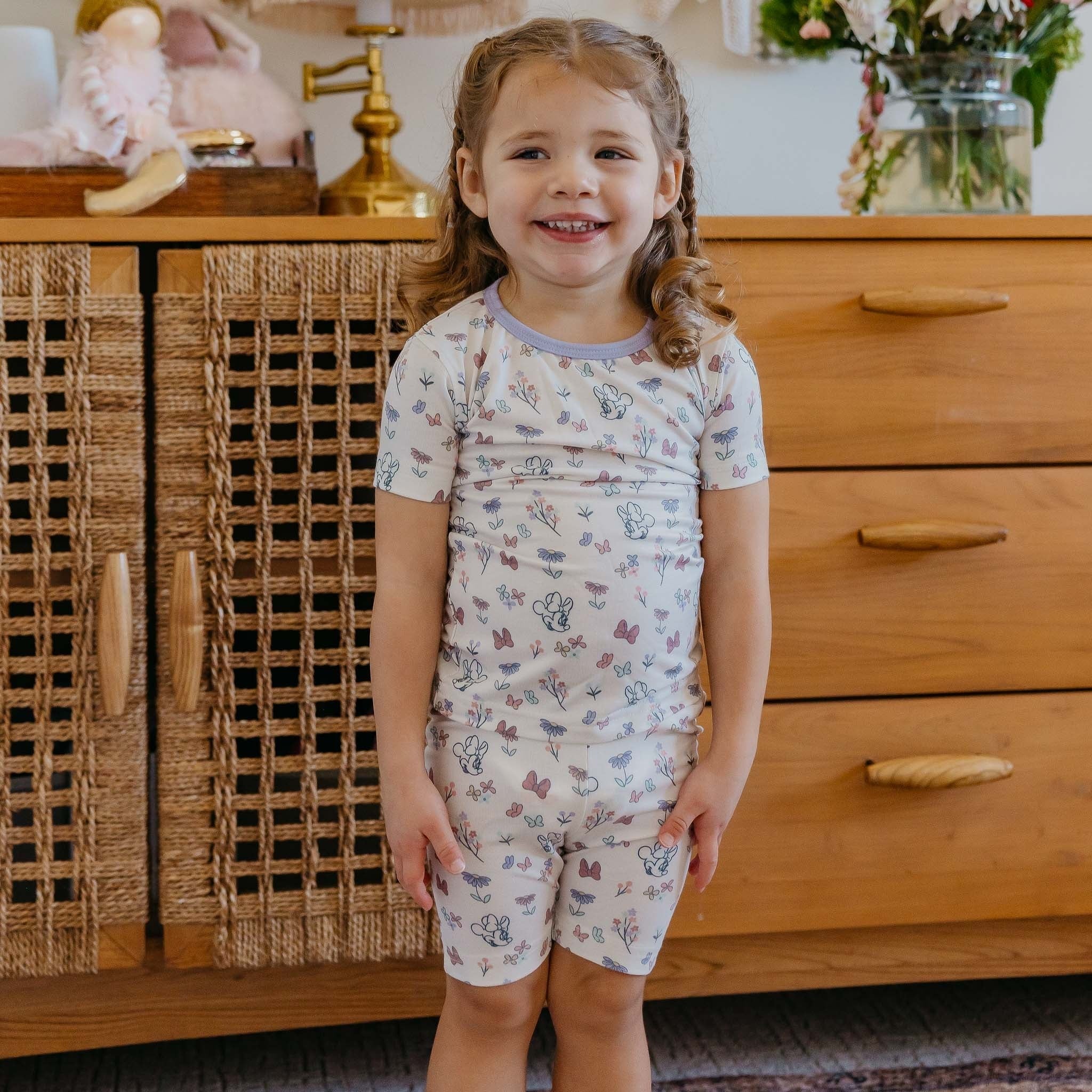 2pc Short Sleeve Pajama Set - Minnie Mouse's Bowquet