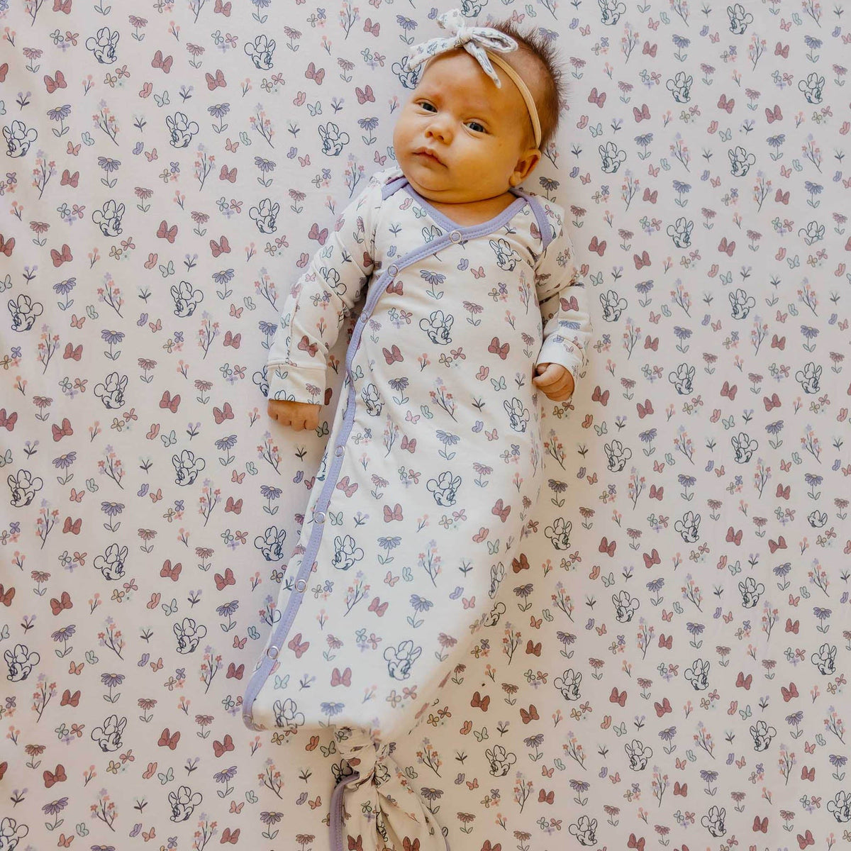 Newborn Knotted Gown - Minnie Mouse's Bowquet