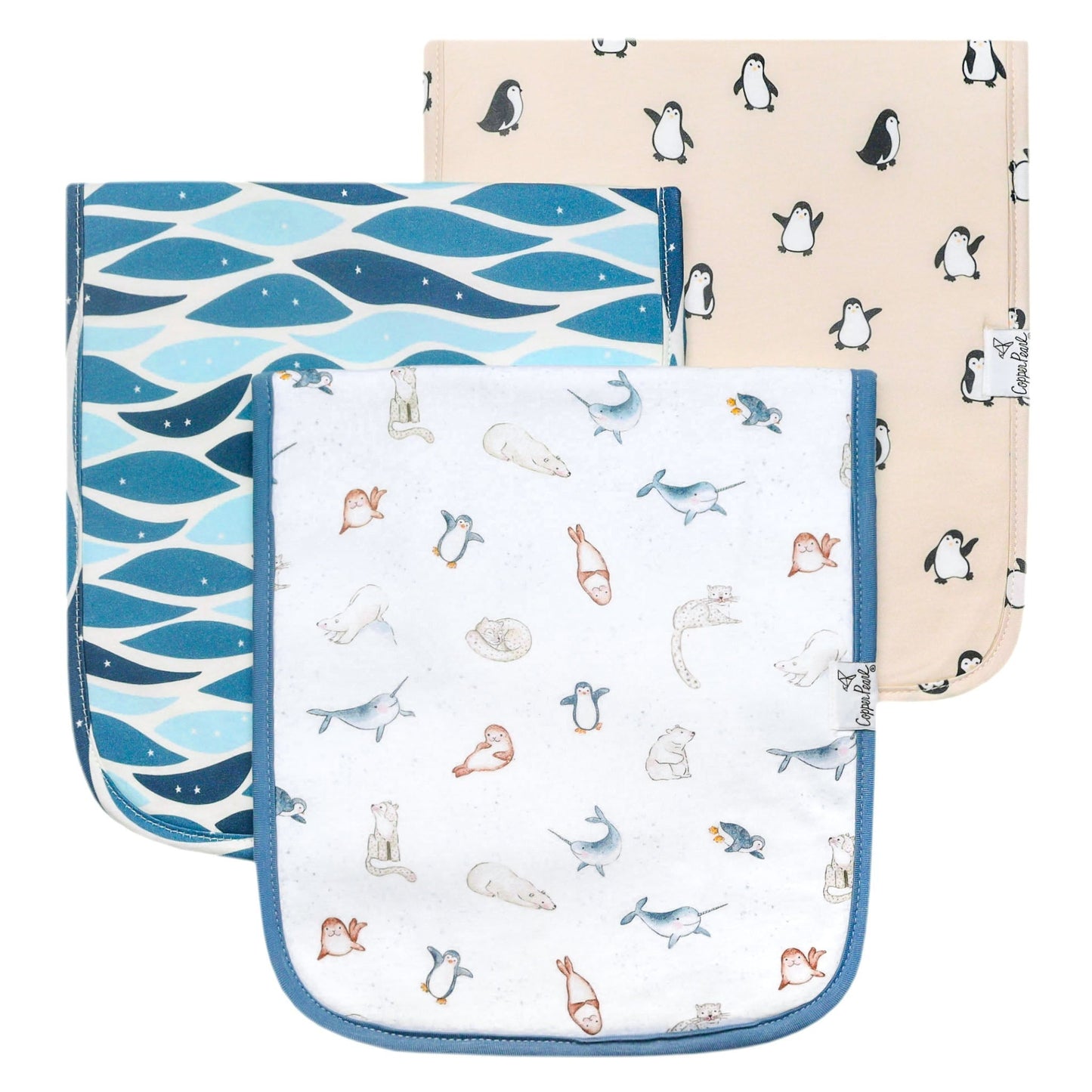 3 Pack Premium Burp Cloths - Arctic Wonder