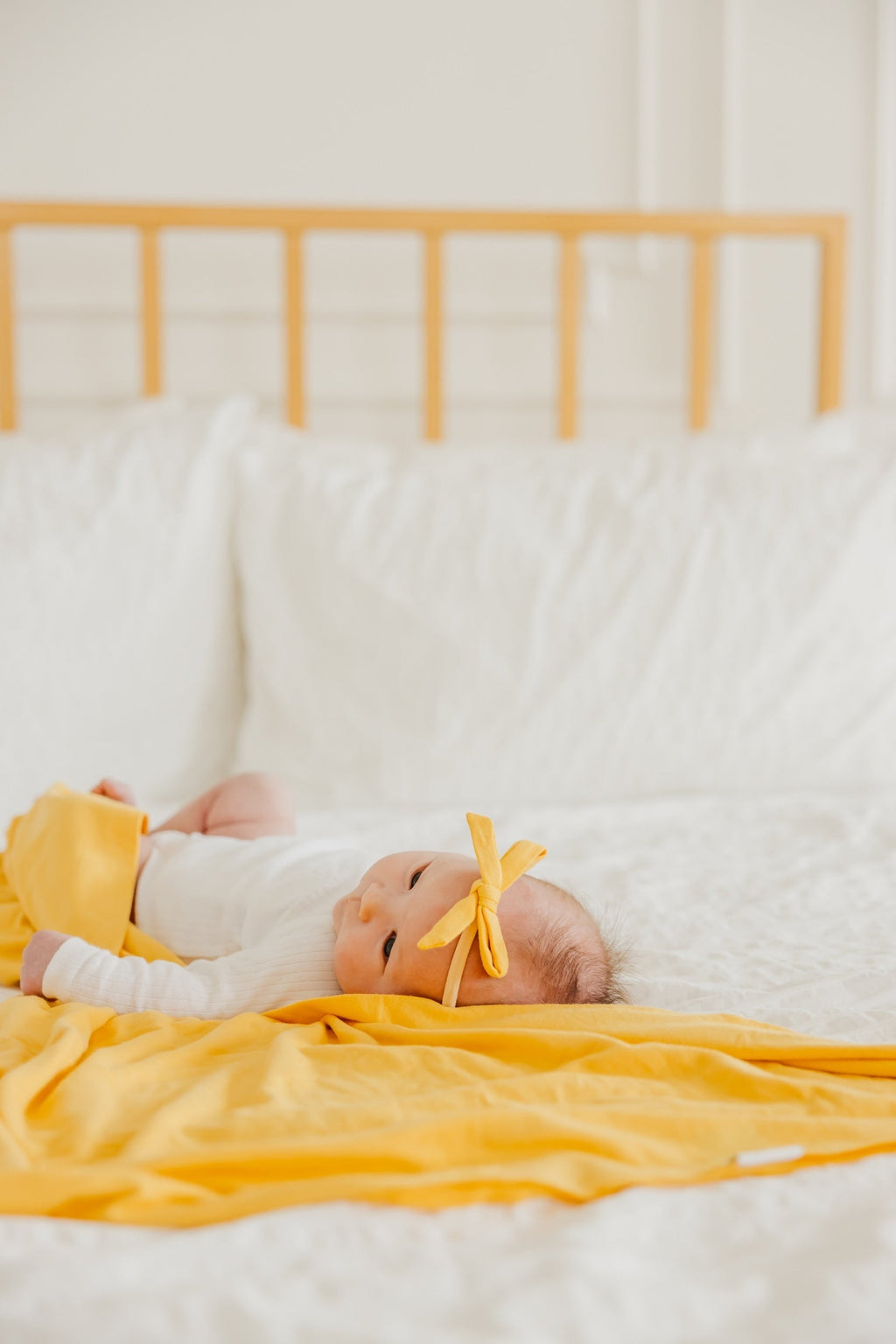 Ribbon Baby Bow - Banana