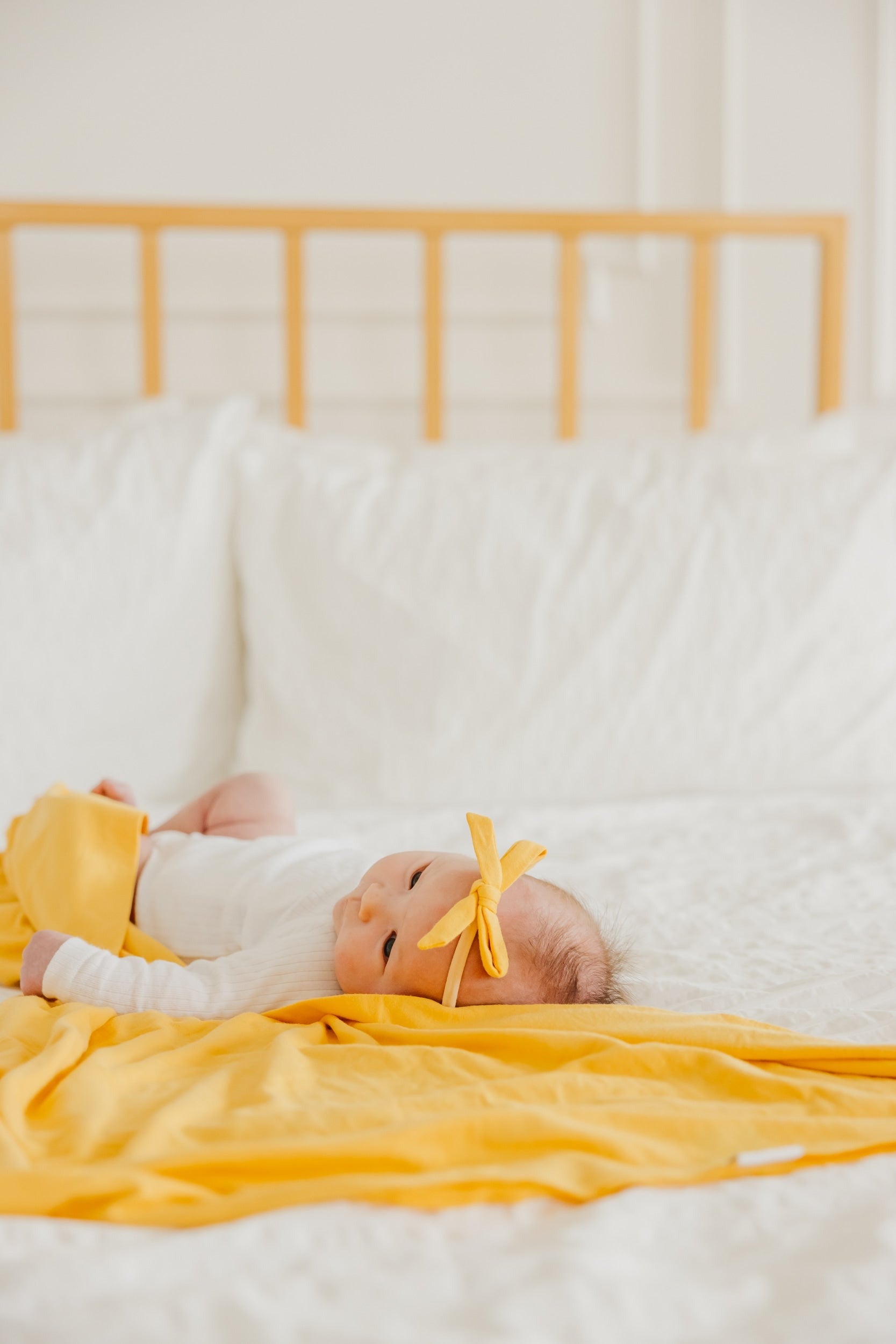Ribbon Baby Bow - Banana